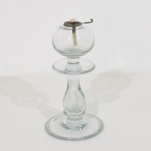 Collection of glass weaver oil lamps, France circa 1800-1900
