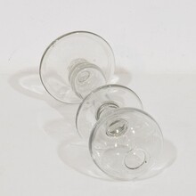 Collection of 3 glass weaver oil lamps, France circa 1800-1900