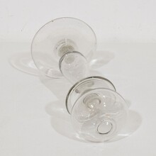 Collection of 3 glass weaver oil lamps, France circa 1800-1900