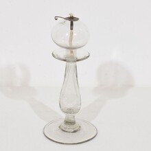 Collection of 3 glass weaver oil lamps, France circa 1800-1900