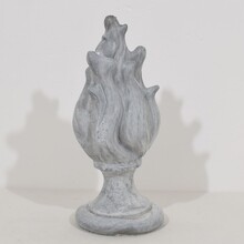 Collection of 3 zinc flame roof finials, France circa 1850-1900