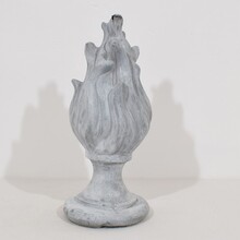 Collection of 3 zinc flame roof finials, France circa 1850-1900