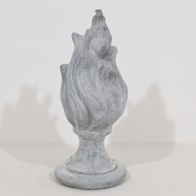 Collection of 3 zinc flame roof finials, France circa 1850-1900