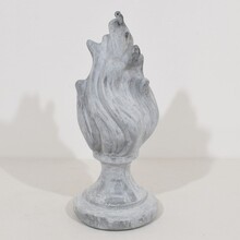 Collection of 3 zinc flame roof finials, France circa 1850-1900