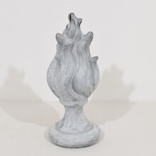 Collection of 3 zinc flame roof finials, France circa 1850-1900