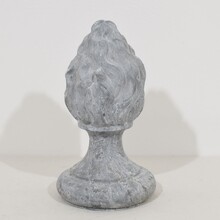 Collection of 3 zinc flame roof finials, France circa 1850-1900