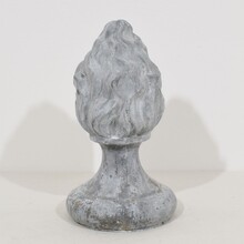 Collection of 3 zinc flame roof finials, France circa 1850-1900