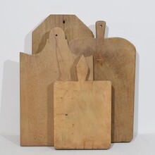 Collection of four rare wooden chopping or cuttingboards, France circa 1850-1900