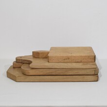 Collection of four rare wooden chopping or cuttingboards, France circa 1850-1900