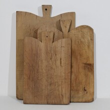 Collection of three wooden chopping or cutting boards, France circa 1850-1900