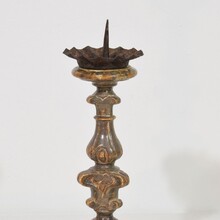 Couple baroque silvered candlesticks, Italy circa 1750-1800