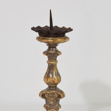 Couple baroque silvered candlesticks, Italy circa 1750-1800