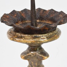 Couple baroque silvered candlesticks, Italy circa 1750-1800