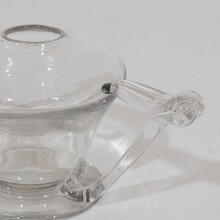 Couple glass weaver oil lamps, France circa 1800-1900