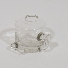 Couple glass weaver oil lamps, France circa 1800-1900