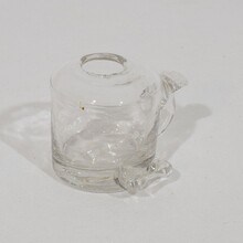 Couple glass weaver oil lamps, France circa 1800-1900