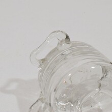 Couple glass weaver oil lamps, France circa 1800-1900