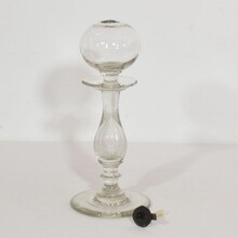 Couple glass weaver oil lamps, France circa 1800-1900