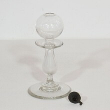 Couple glass weaver oil lamps, France circa 1800-1900