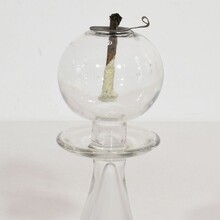 Couple glass weaver oil lamps, France circa 1800-1900