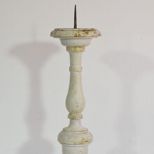 Couple of carved wooden candleholders in neoclassical style, Italy circa 1850