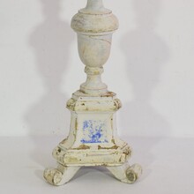 Couple of carved wooden candleholders in neoclassical style, Italy circa 1850