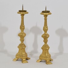 Couple neoclassical giltwood candleholders, Italy circa 1780-1800