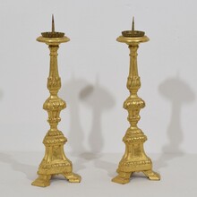 Couple neoclassical giltwood candleholders, Italy circa 1780-1800