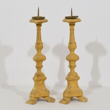 Couple neoclassical giltwood candleholders, Italy circa 1780-1800