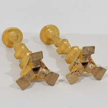 Couple neoclassical giltwood candleholders, Italy circa 1780-1800