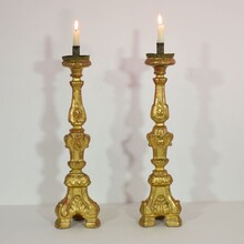 Couple neoclassical giltwood candleholders, Italy circa 1780-1800