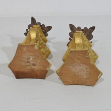 Couple of small neoclassical giltwood candleholders, Italy circa 1780-1800