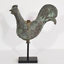 Folk art copper rooster weathervane, France circa 1900-1930