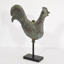 Folk art copper rooster weathervane, France circa 1900-1930