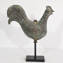 Folk art copper rooster weathervane, France circa 1900-1930