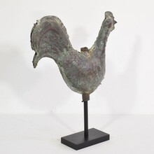 Folk art copper rooster weathervane, France circa 1900-1930