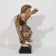Early hand carved wooden baroque angel, Spain circa 1650-1700