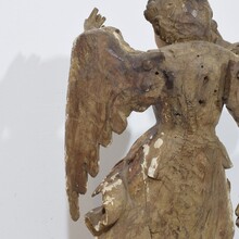 Early hand carved wooden baroque angel, Spain circa 1650-1700