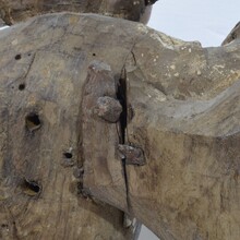 Early hand carved wooden baroque angel, Spain circa 1650-1700
