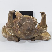 Early hand carved wooden baroque angel, Spain circa 1650-1700