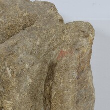 Gothic hand carved stone mortar with coat of arms, France circa 1550-1600