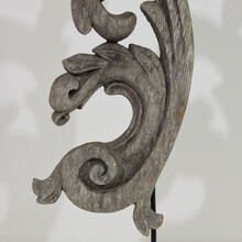 Hand carved baroque curl ornament, France circa 1650-1750