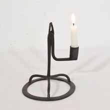 Hand forged iron candleholder, France circa 1750-1850