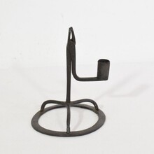 Hand forged iron candleholder, France circa 1750-1850