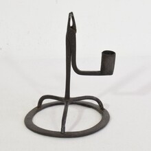 Hand forged iron candleholder, France circa 1750-1850