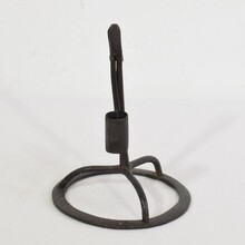 Hand forged iron candleholder, France circa 1750-1850