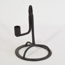 Hand forged iron candleholder, France circa 1750-1850