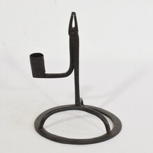 Hand forged iron candleholder, France circa 1750-1850