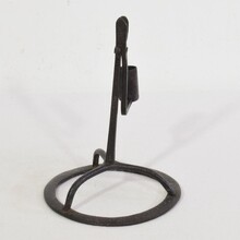 Hand forged iron candleholder, France circa 1750-1850