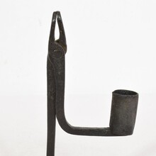 Hand forged iron candleholder, France circa 1750-1850